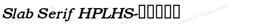 Slab Serif HPLHS字体转换
